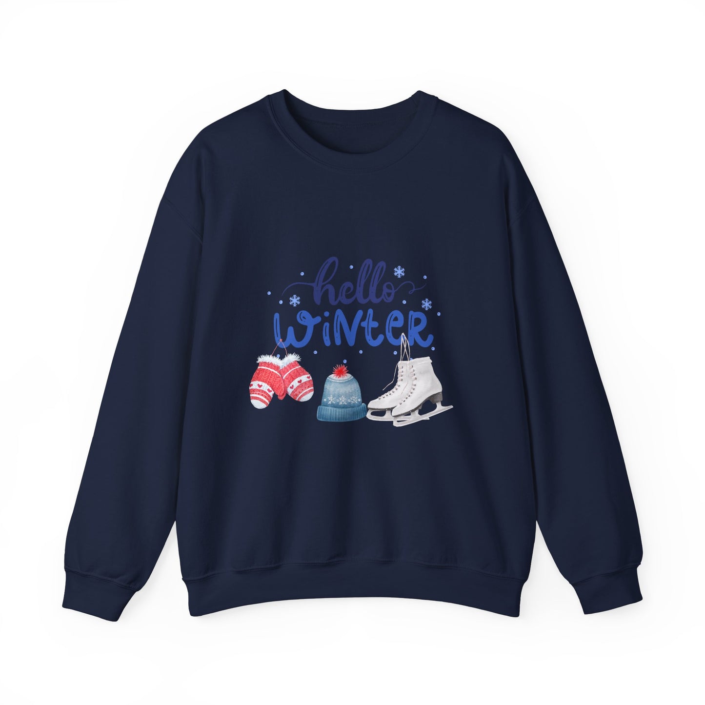 Hello Winter Skating Sweatshirt, Figure Skating Fan Sweatshirt, Olympic Skating Sweater, Girls Skating Dreamer Sweater