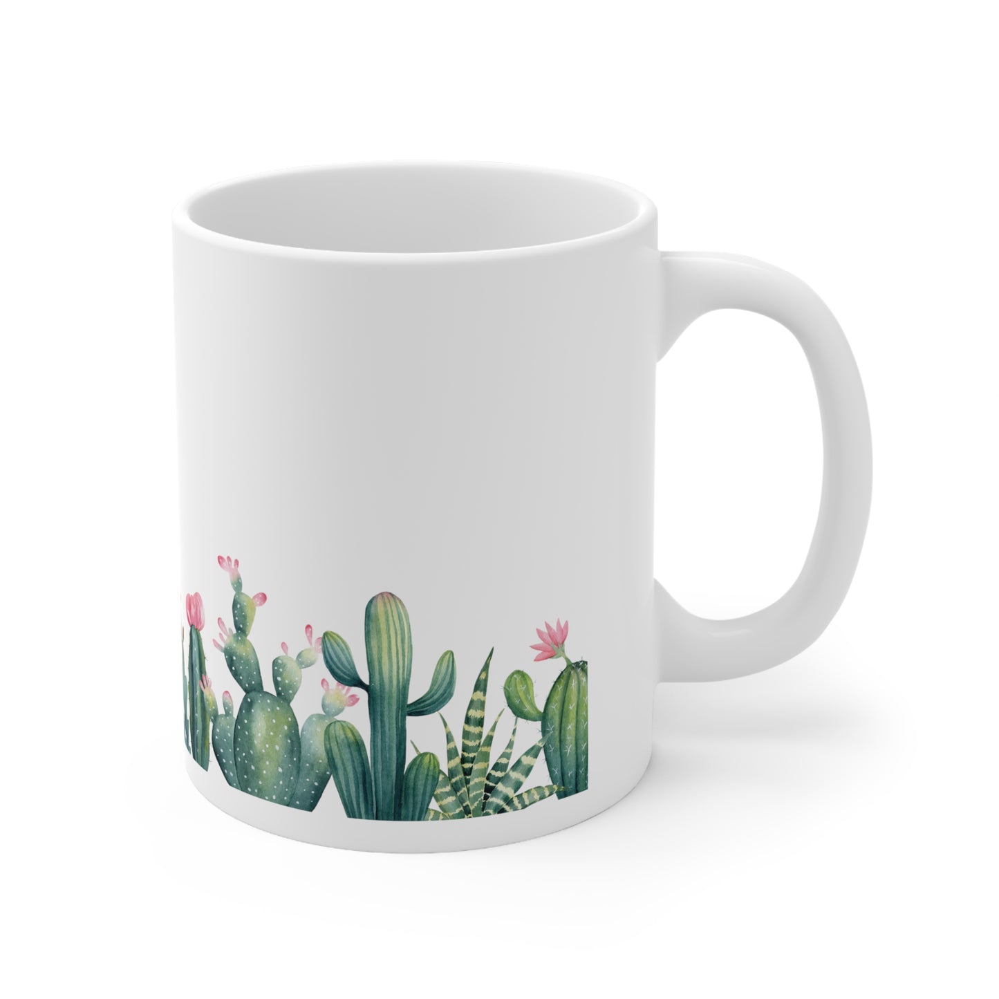 Cute Cactus and Flowers Ceramic Mug 11oz