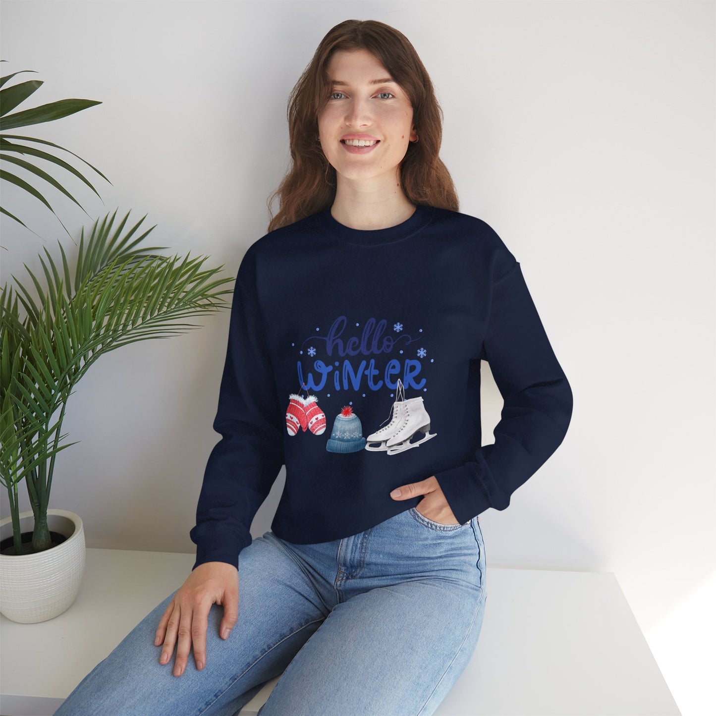 Hello Winter Skating Sweatshirt, Figure Skating Fan Sweatshirt, Olympic Skating Sweater, Girls Skating Dreamer Sweater