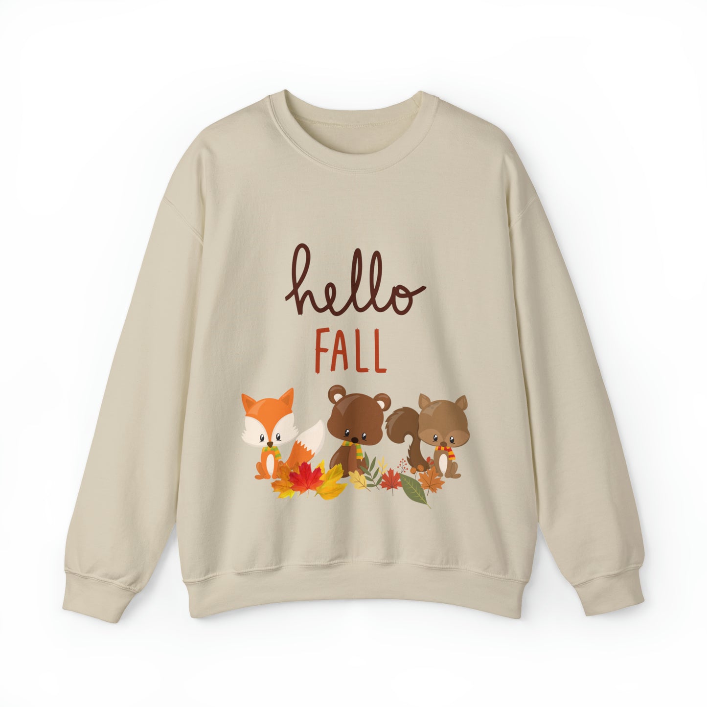 Hello Fall Critters Sweatshirt, Autumn Weather Sweatshirt, Fall Vibes, Happy Fall Shirt, Plus Sizes, Unisex Sweatshirt