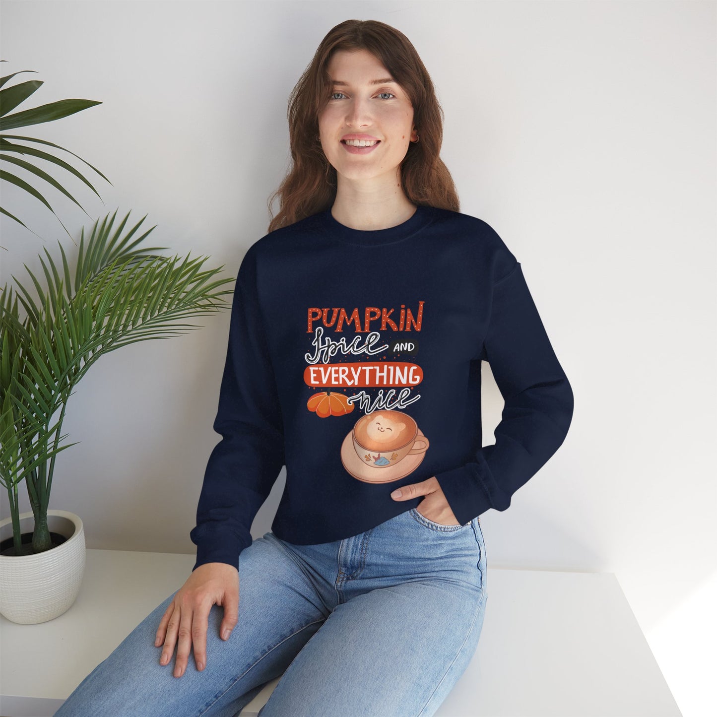 Pumpkin & Spice Coffee Lovers Sweatshirt, Gift for Her, Pumpkin Season Gift, Fall Lovers, Happy Autumn, Unisex Sweatshirt