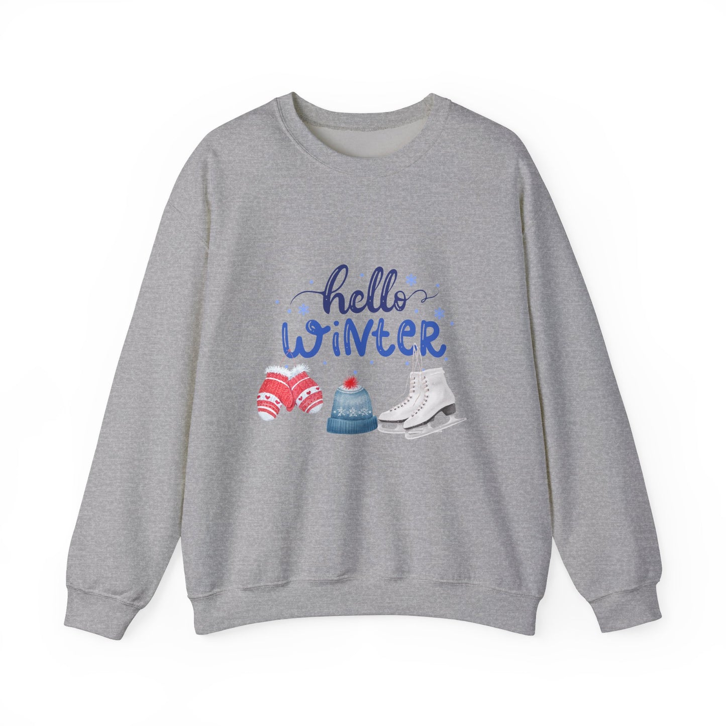 Hello Winter Skating Sweatshirt, Figure Skating Fan Sweatshirt, Olympic Skating Sweater, Girls Skating Dreamer Sweater