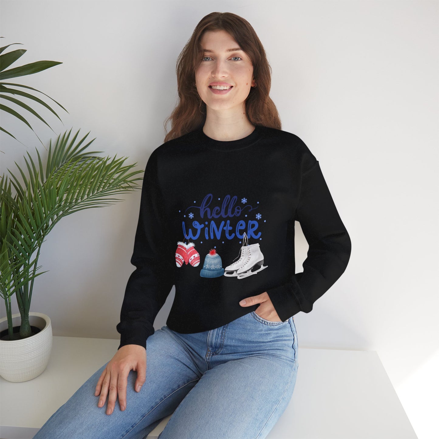 Hello Winter Skating Sweatshirt, Figure Skating Fan Sweatshirt, Olympic Skating Sweater, Girls Skating Dreamer Sweater