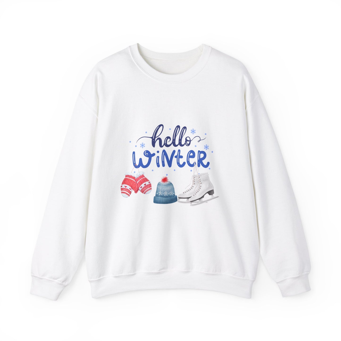 Hello Winter Skating Sweatshirt, Figure Skating Fan Sweatshirt, Olympic Skating Sweater, Girls Skating Dreamer Sweater