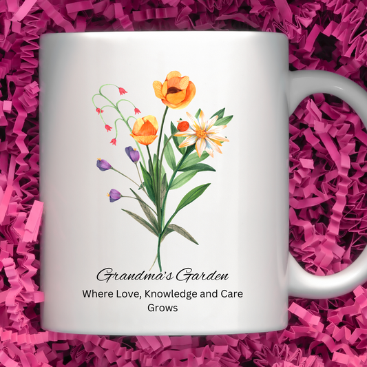 Grandma's Garden Floral Ceramic Mug, (11oz, 15oz)