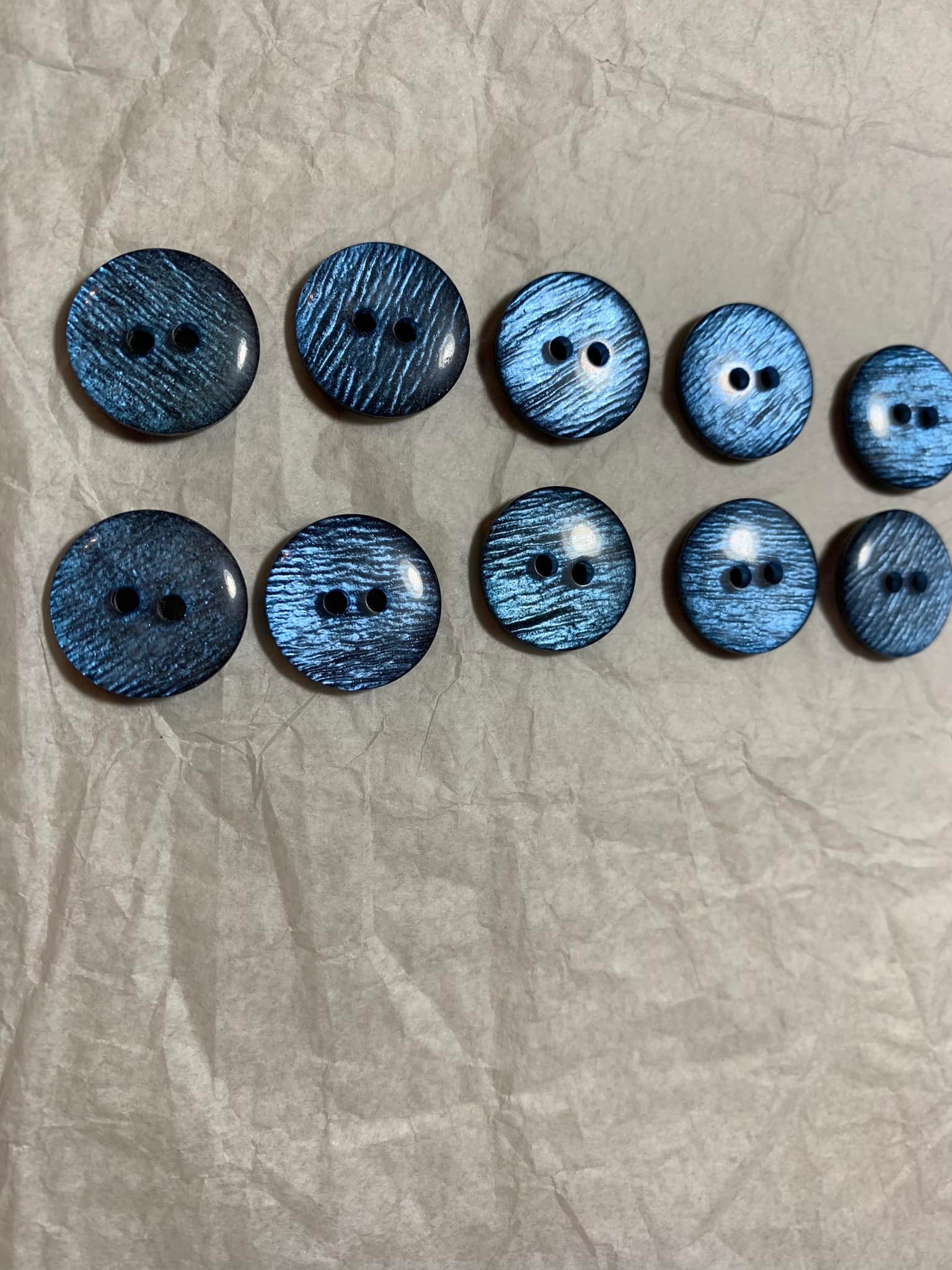 Vintage Metallic Shiny Blue Buttons 10pcs – Reba's Collections LLC.