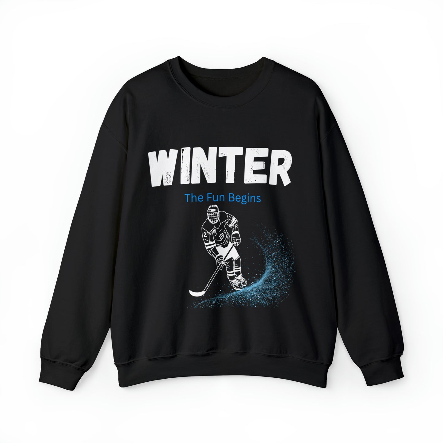 Hockey Fun Sweatshirt, Holiday Season Sweatshirt, Hello Winter, Winter Vibes, Snow Sports Fun Olympic Sports, Unisex Sweatshirt