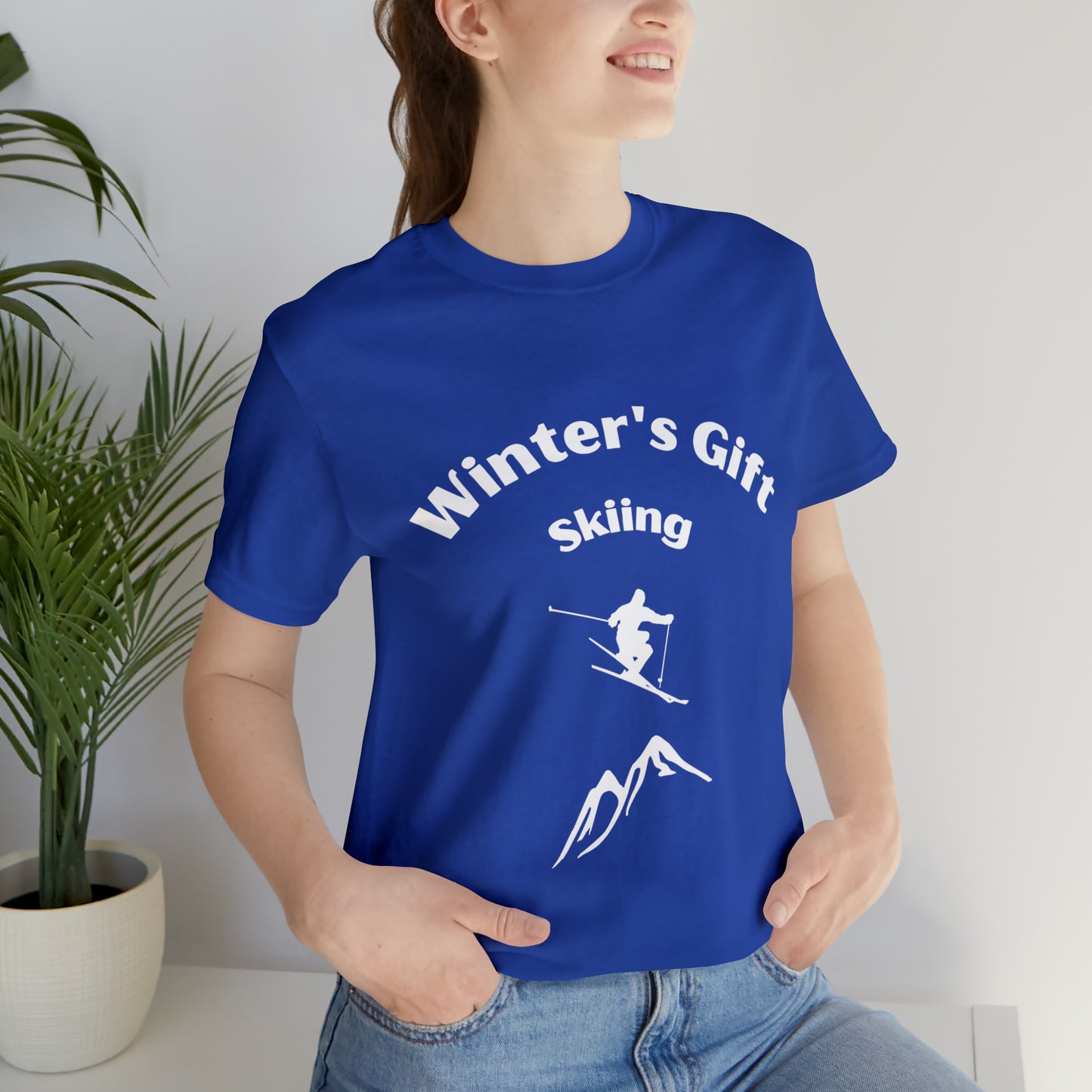 Winter's Gift - Skiing Unisex Jersey Short Sleeve Tee