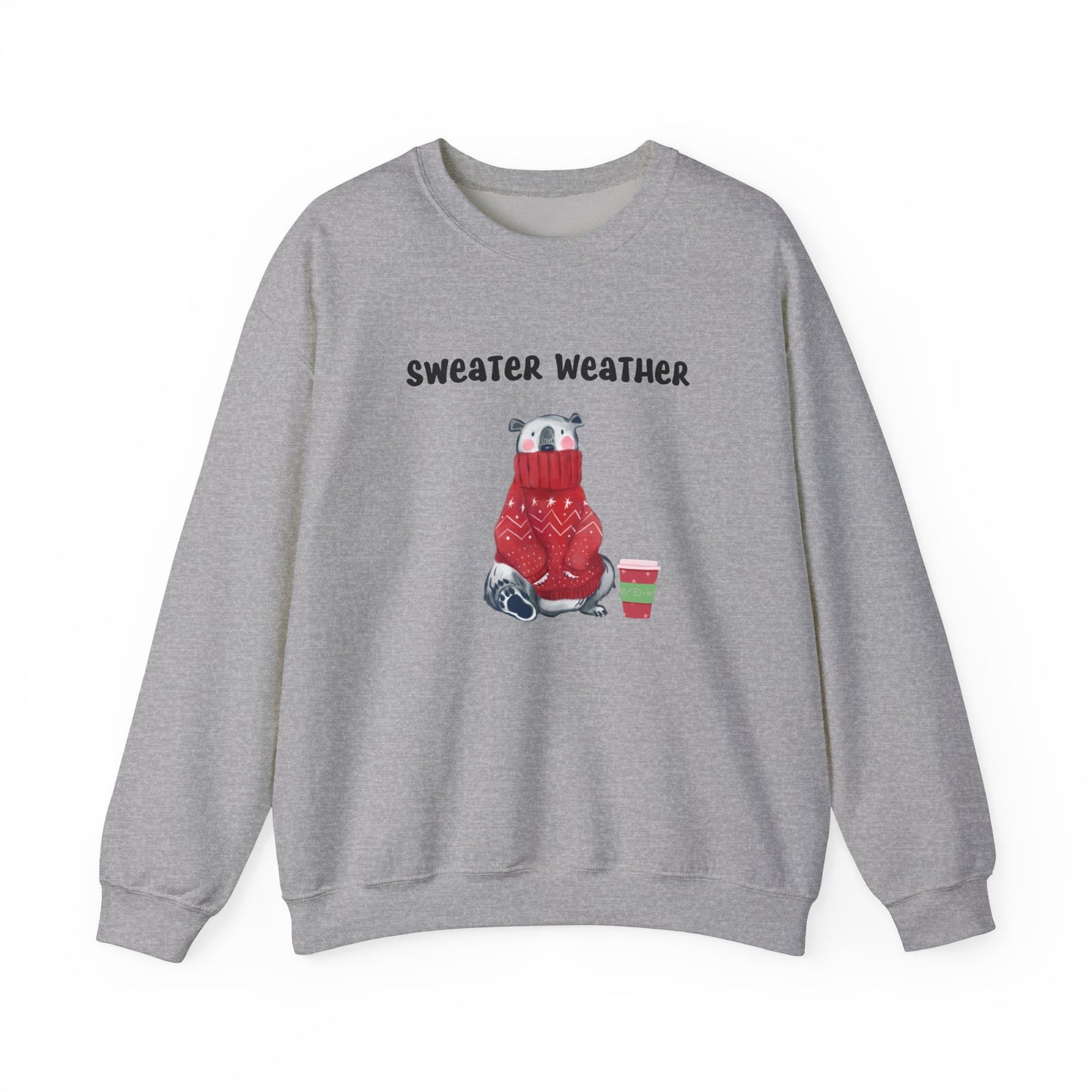 Sweater Weather Polar Bear Sweatshirt, Holiday Season, Winter Season Gift Idea, Unisex Sweatshirt