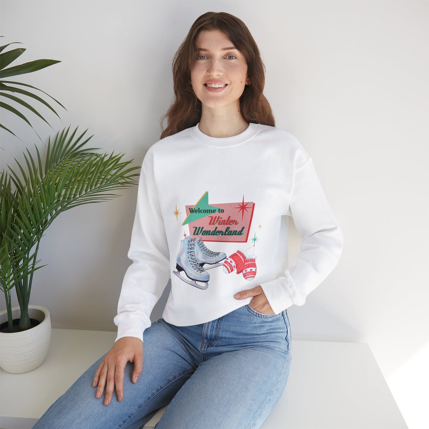 Welcome Winter Wonderland Sweatshirt, Holiday Fun shirt, Ice Skating Sweatshirt, Winter Sports Shirt, Plus Sizes