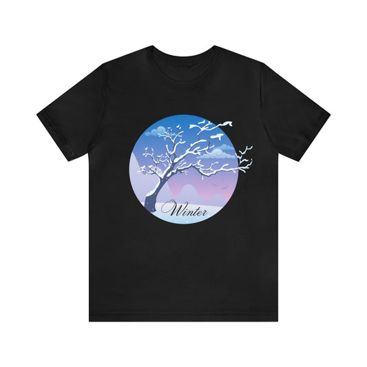 Winter Snow T-shirt, Beautiful Winter Scene, Gift for Her, Gift for Him, Holiday Shirt, Unisex Tee