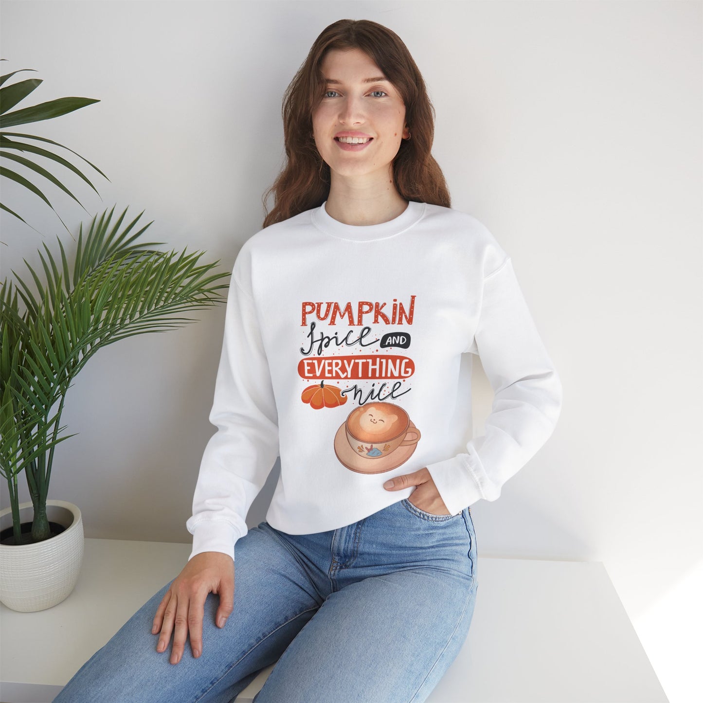 Pumpkin & Spice Coffee Lovers Sweatshirt, Gift for Her, Pumpkin Season Gift, Fall Lovers, Happy Autumn, Unisex Sweatshirt