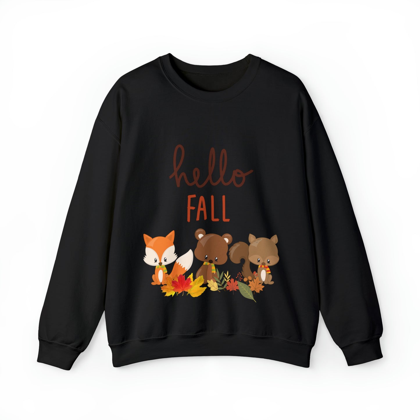 Hello Fall Critters Sweatshirt, Autumn Weather Sweatshirt, Fall Vibes, Happy Fall Shirt, Plus Sizes, Unisex Sweatshirt