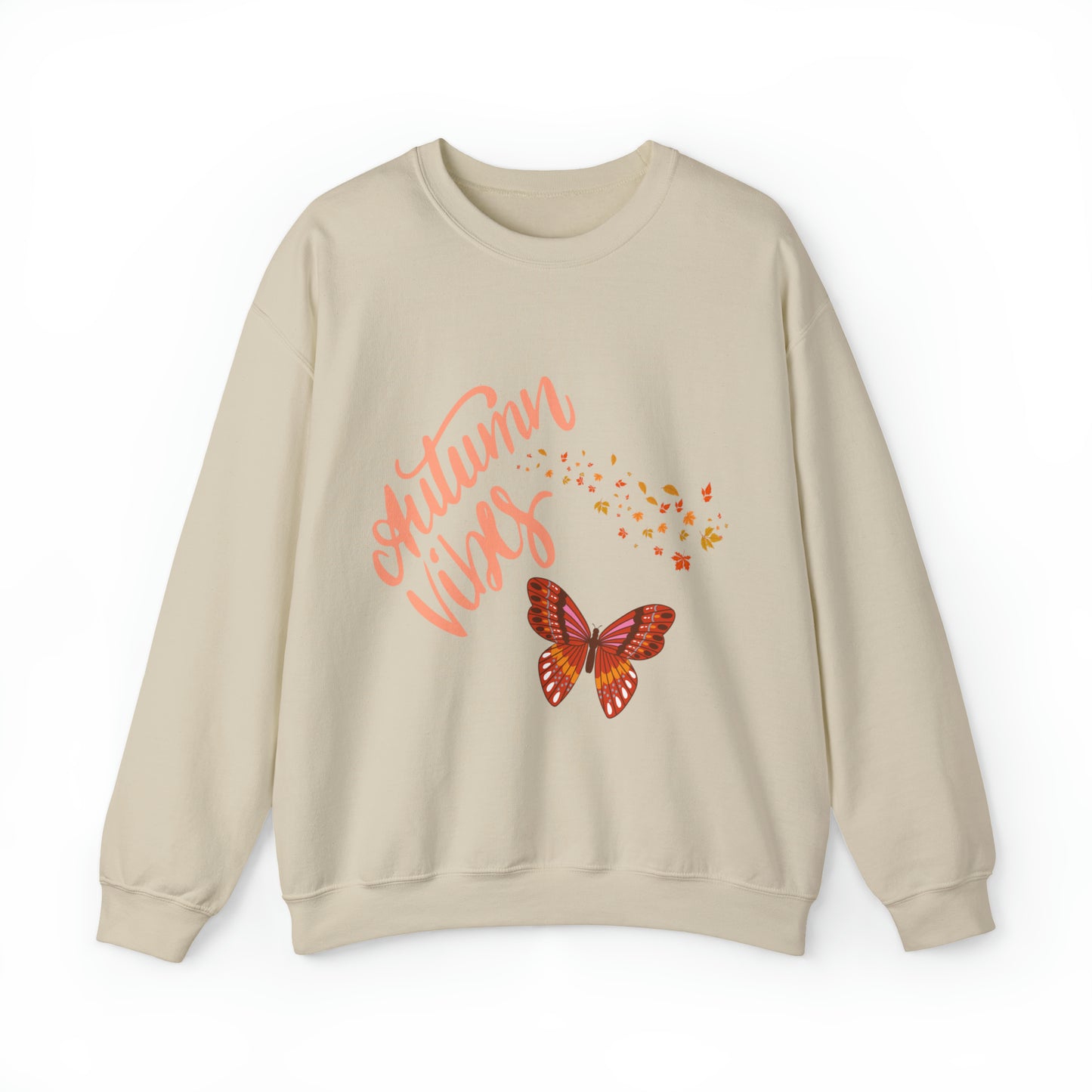 Autumn Vibes with Butterfly Sweatshirt, Hello Fall Sweater,  Pumpkin Season, Gift for Her, Gift for Him, Plus Sizes Unisex