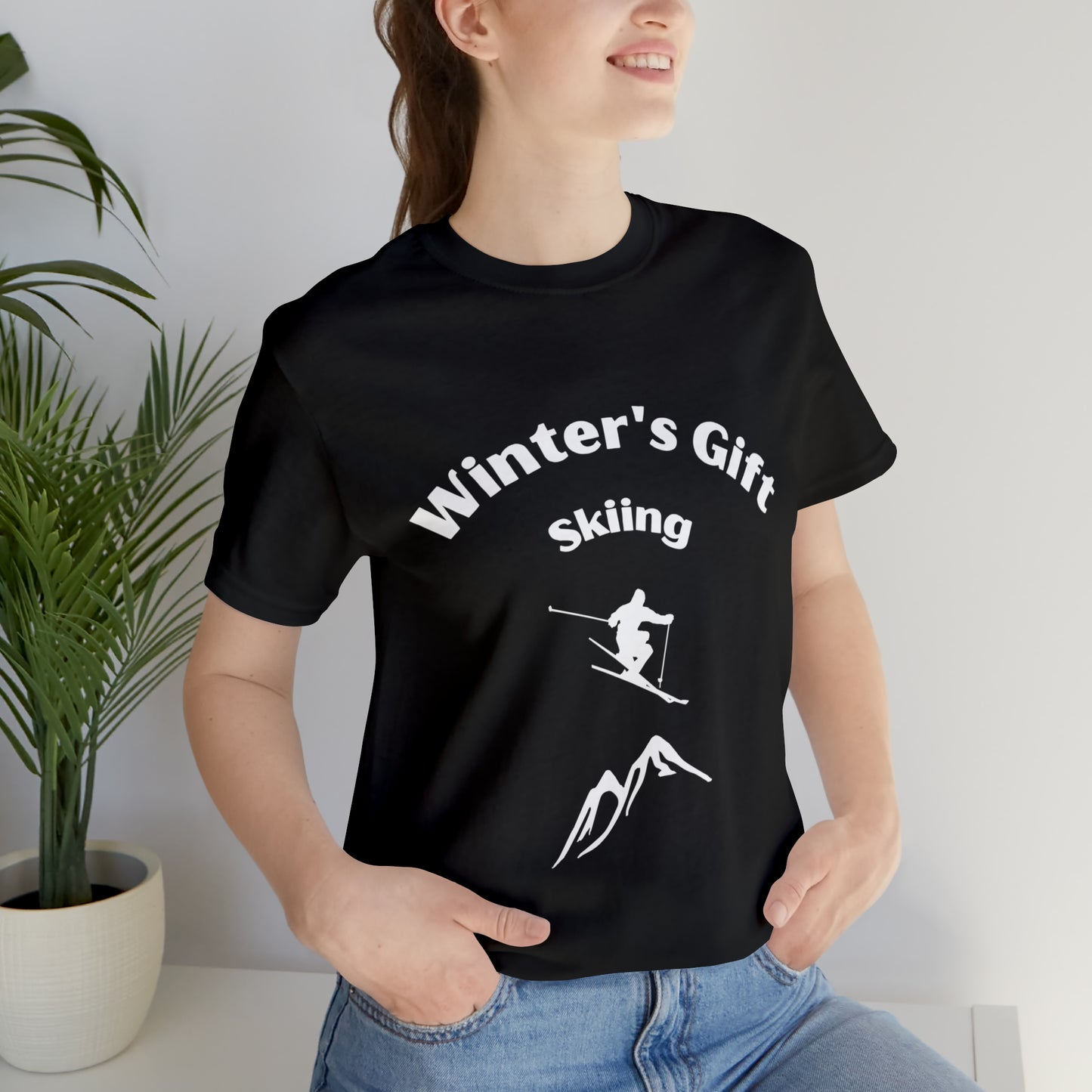 Winter's Gift - Skiing Unisex Jersey Short Sleeve Tee