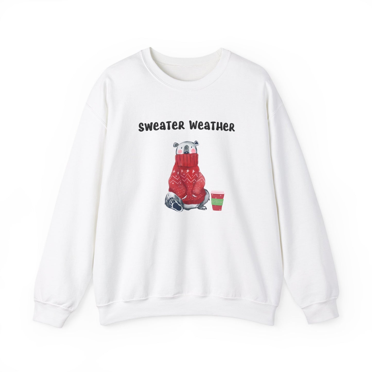 Sweater Weather Polar Bear Sweatshirt, Holiday Season, Winter Season Gift Idea, Unisex Sweatshirt
