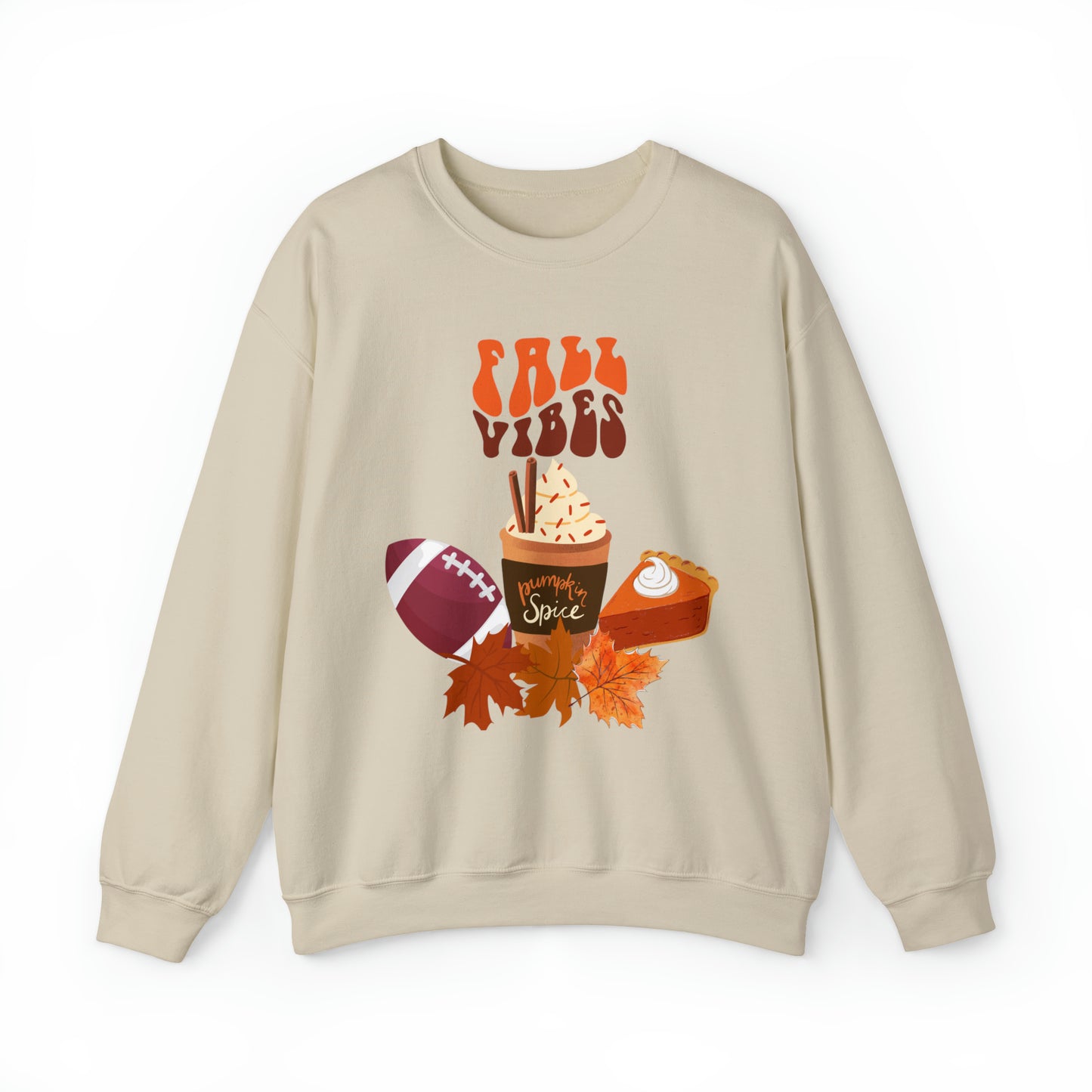 Fall Vibes Sweatshirt, Pumpkin Spice Season, Football Season, Coffee Lovers, Gift for Friend, Autumn Season Lovers, Plus Sizes, Unisex Sweatshirt