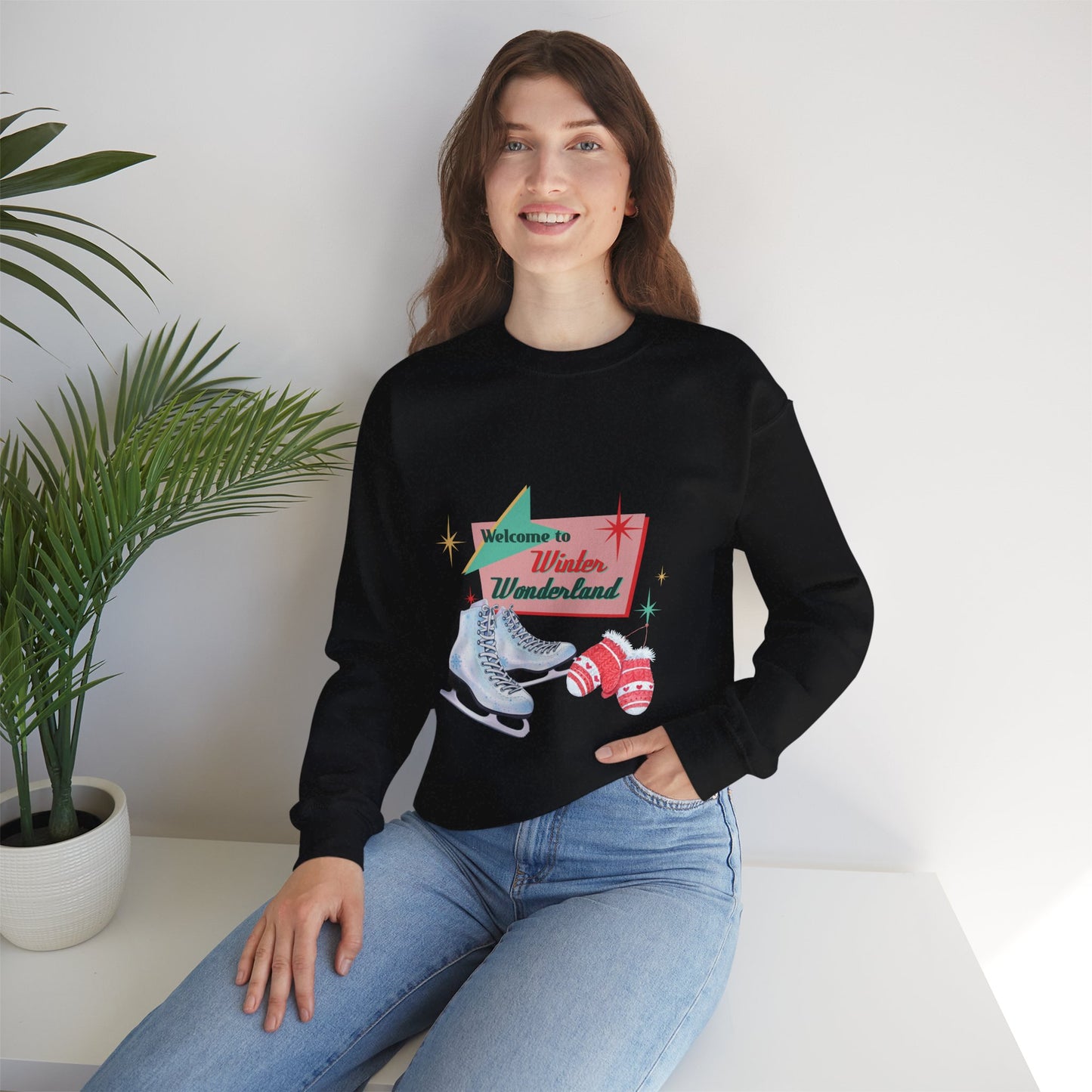 Welcome Winter Wonderland Sweatshirt, Holiday Fun shirt, Ice Skating Sweatshirt, Winter Sports Shirt, Plus Sizes