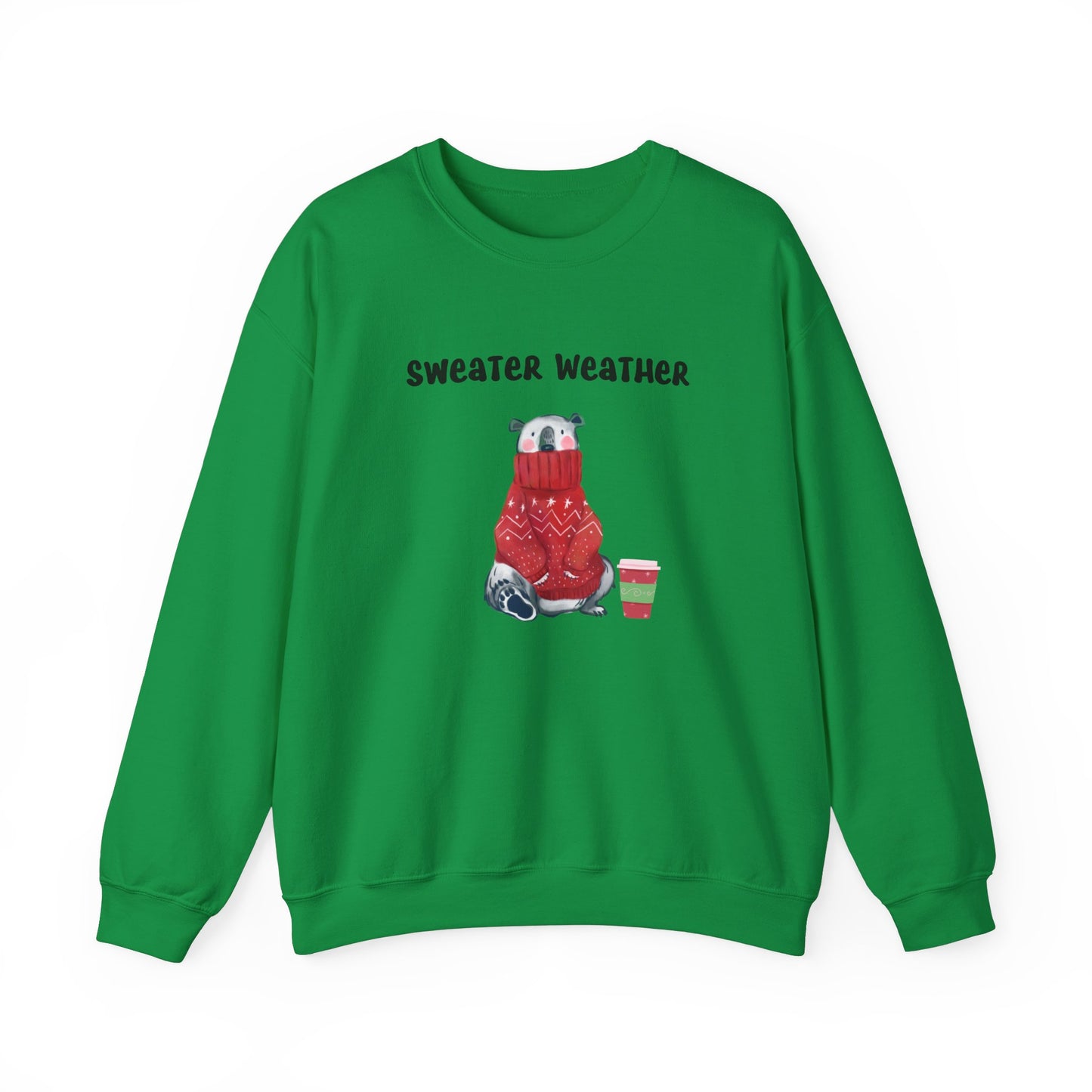 Sweater Weather Polar Bear Sweatshirt, Holiday Season, Winter Season Gift Idea, Unisex Sweatshirt