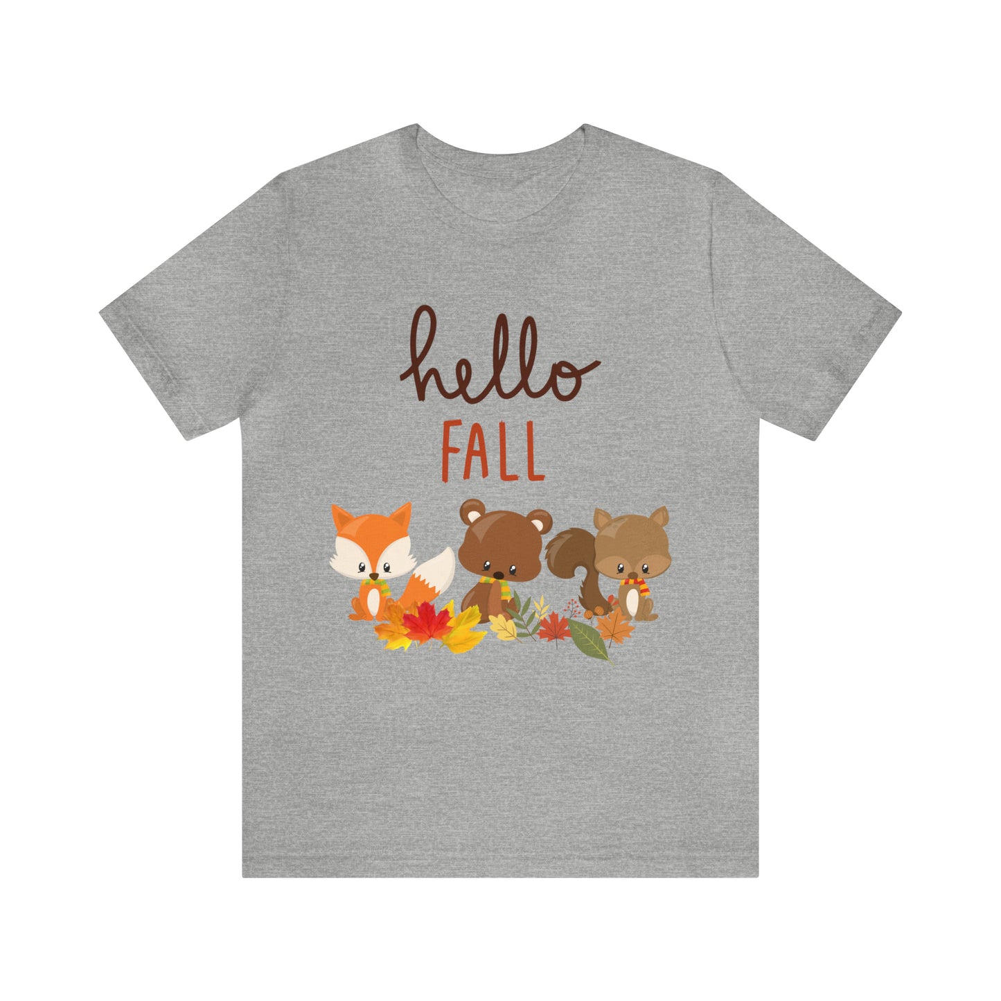 Hello Fall Critters T-shirt, Autumn Season Lovers shirt, Love Fall Tee, Pumpkin Season, Teachers Fall T-shirt, Plus Sizes, Unisex Tee