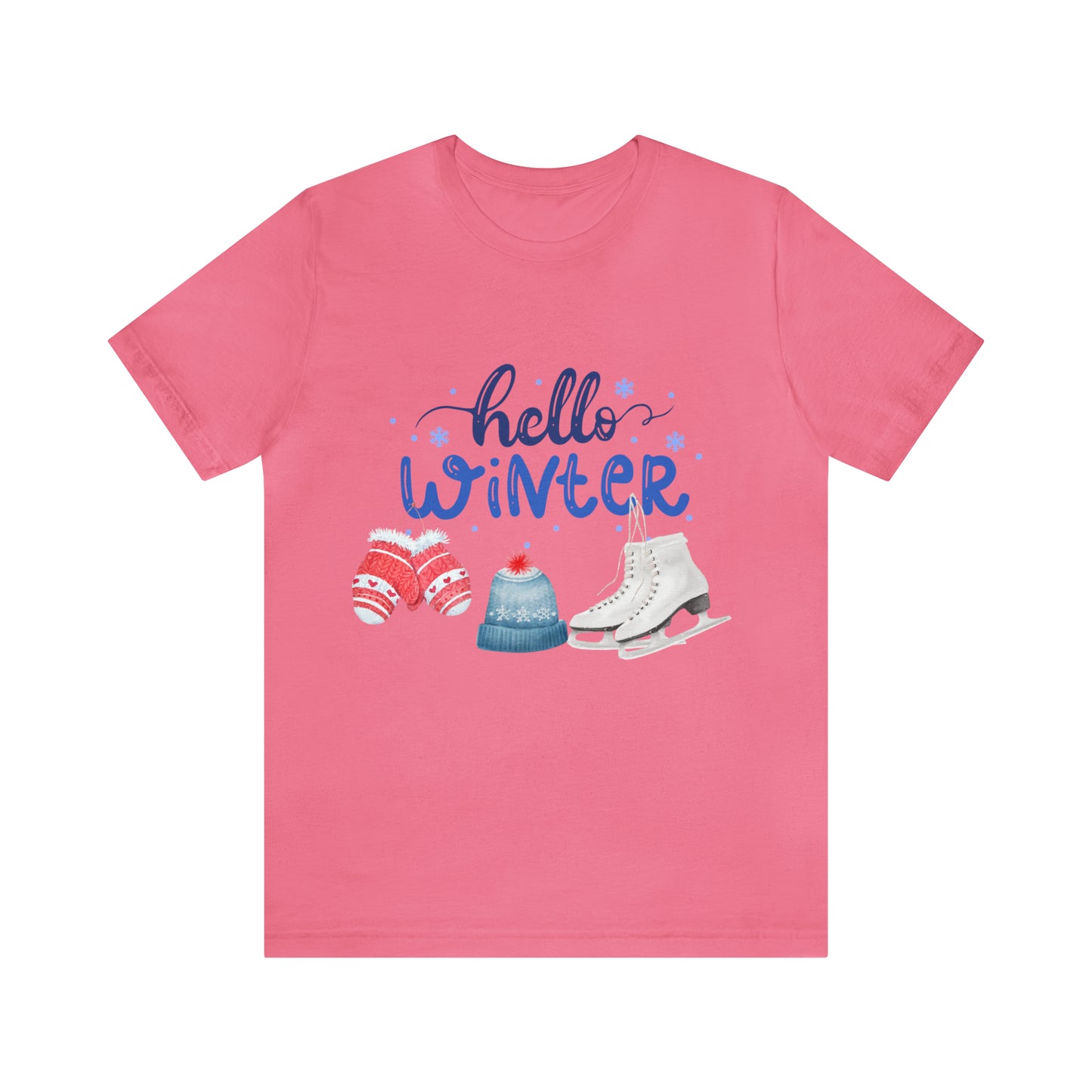Hello Winter Skates T-shirt, Winter Wonderland Shirt, Winter Sports, Snow Fun Shirt, Holiday Gift Shirt