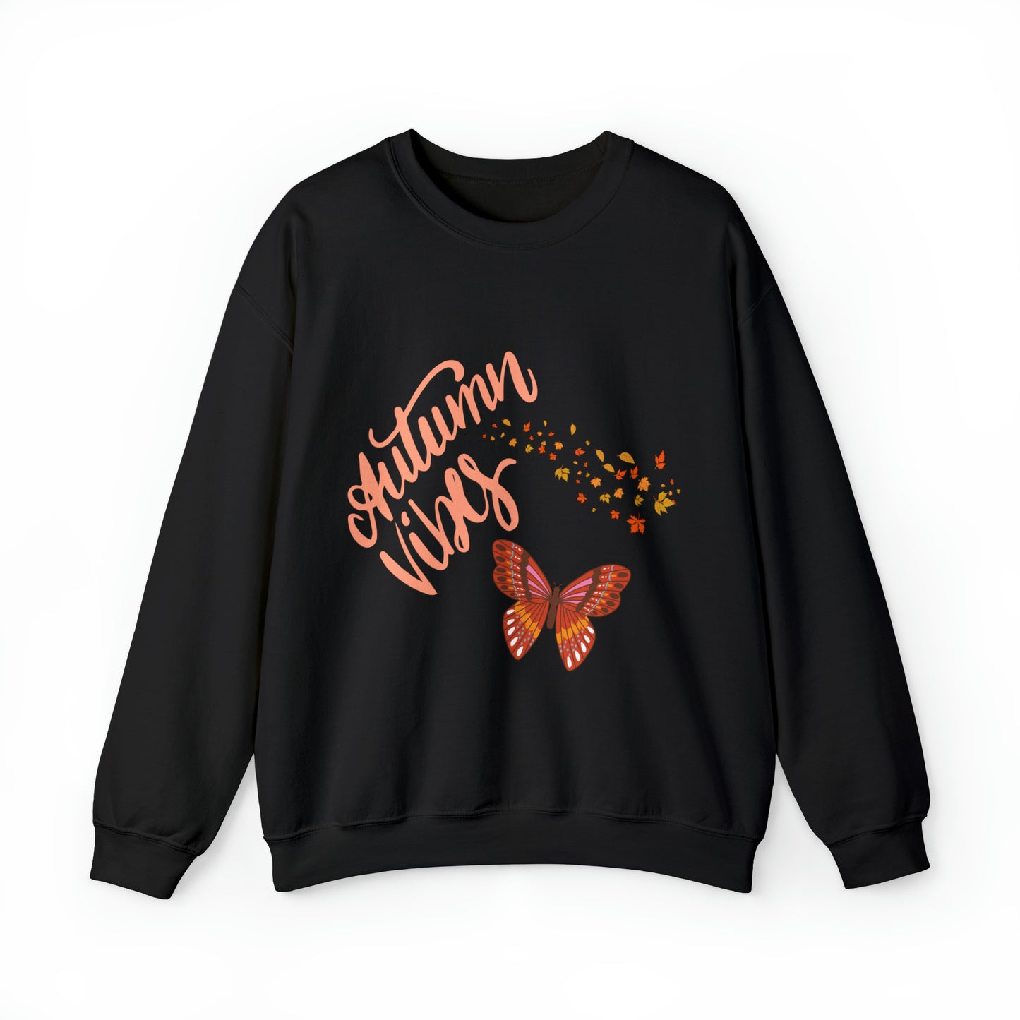 Autumn Vibes with Butterfly Sweatshirt, Hello Fall Sweater,  Pumpkin Season, Gift for Her, Gift for Him, Plus Sizes Unisex