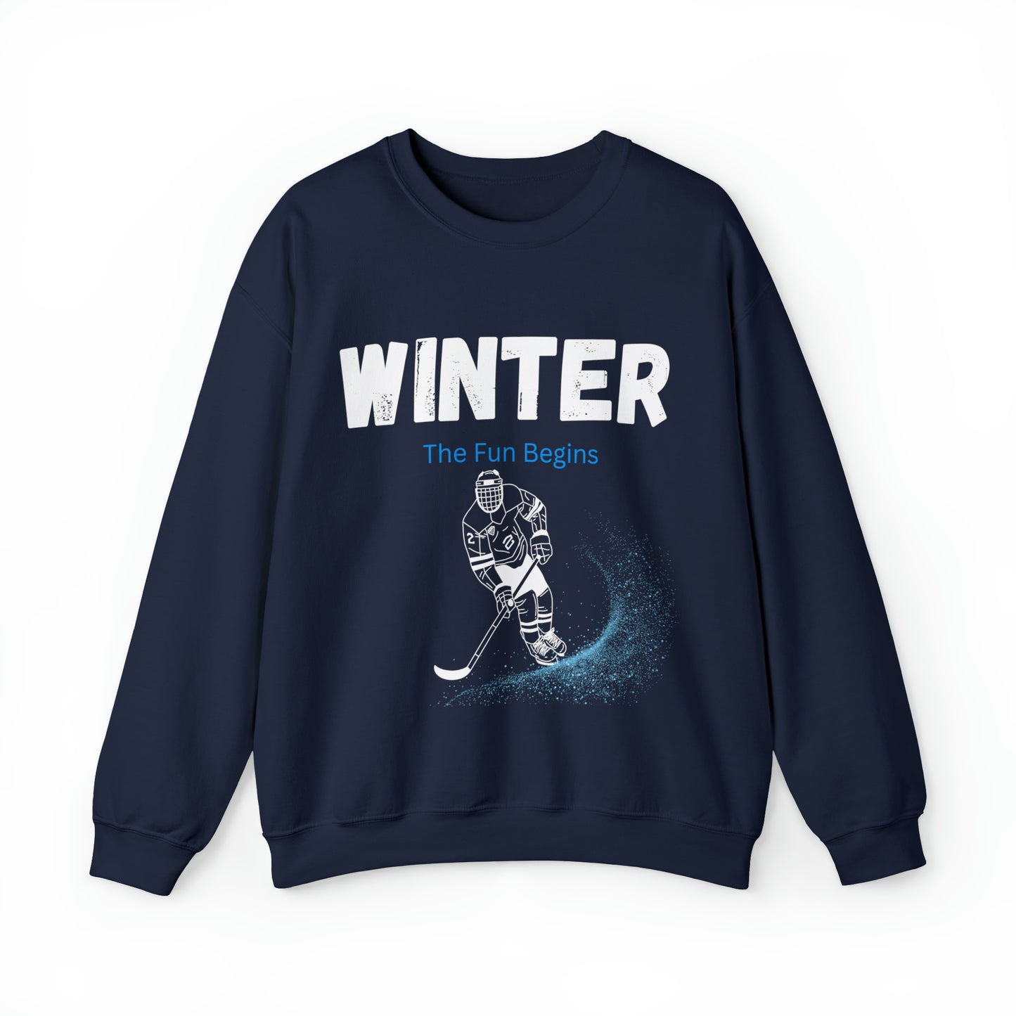 Hockey Fun Sweatshirt, Holiday Season Sweatshirt, Hello Winter, Winter Vibes, Snow Sports Fun Olympic Sports, Unisex Sweatshirt
