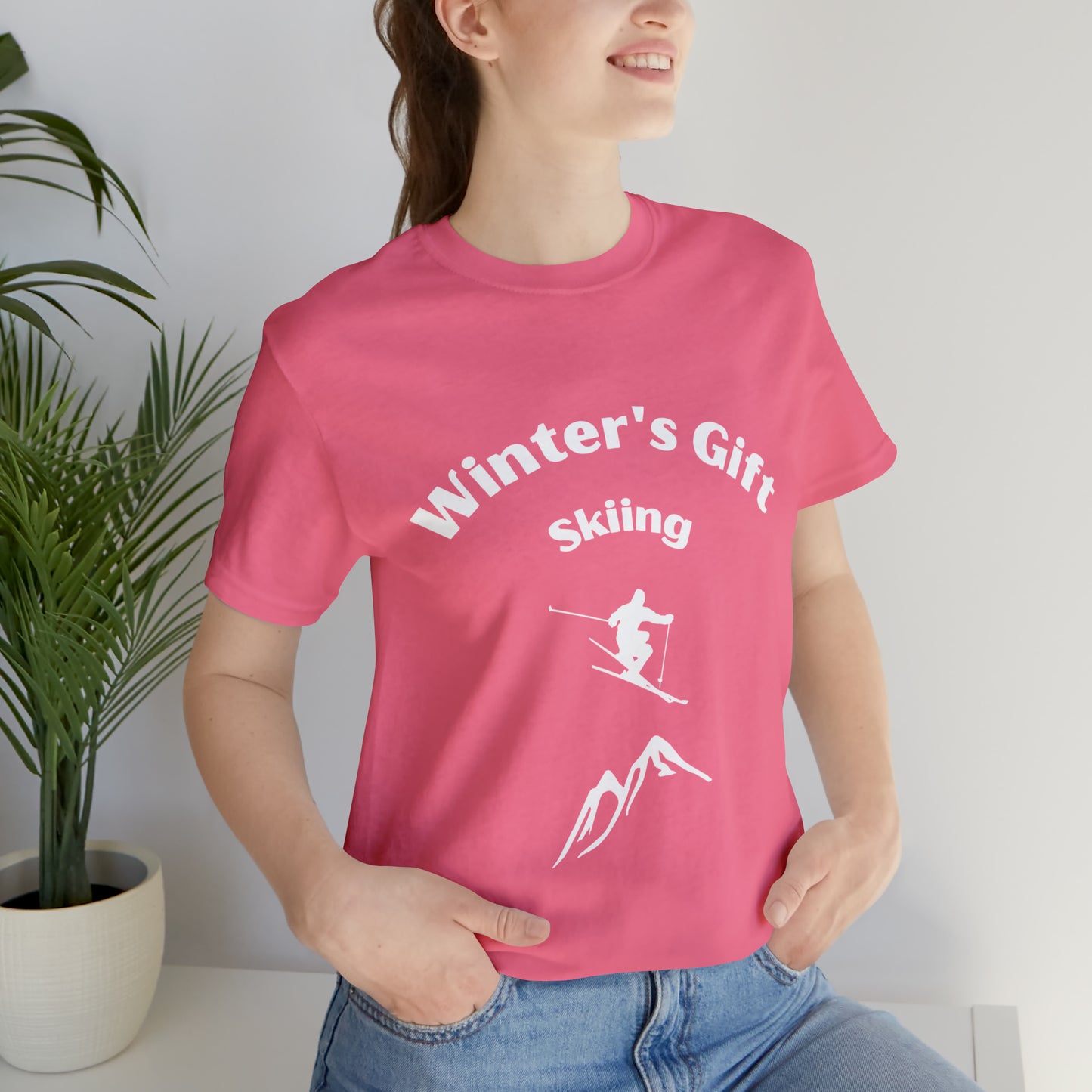 Winter's Gift - Skiing Unisex Jersey Short Sleeve Tee
