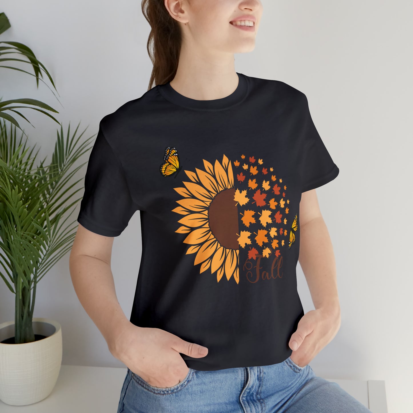 Fall Sunflower Shirt, Hello Fall T-shirt, Happy fall shirt, Pumpkin spice shirt, Plus sizes Unisex Tee
