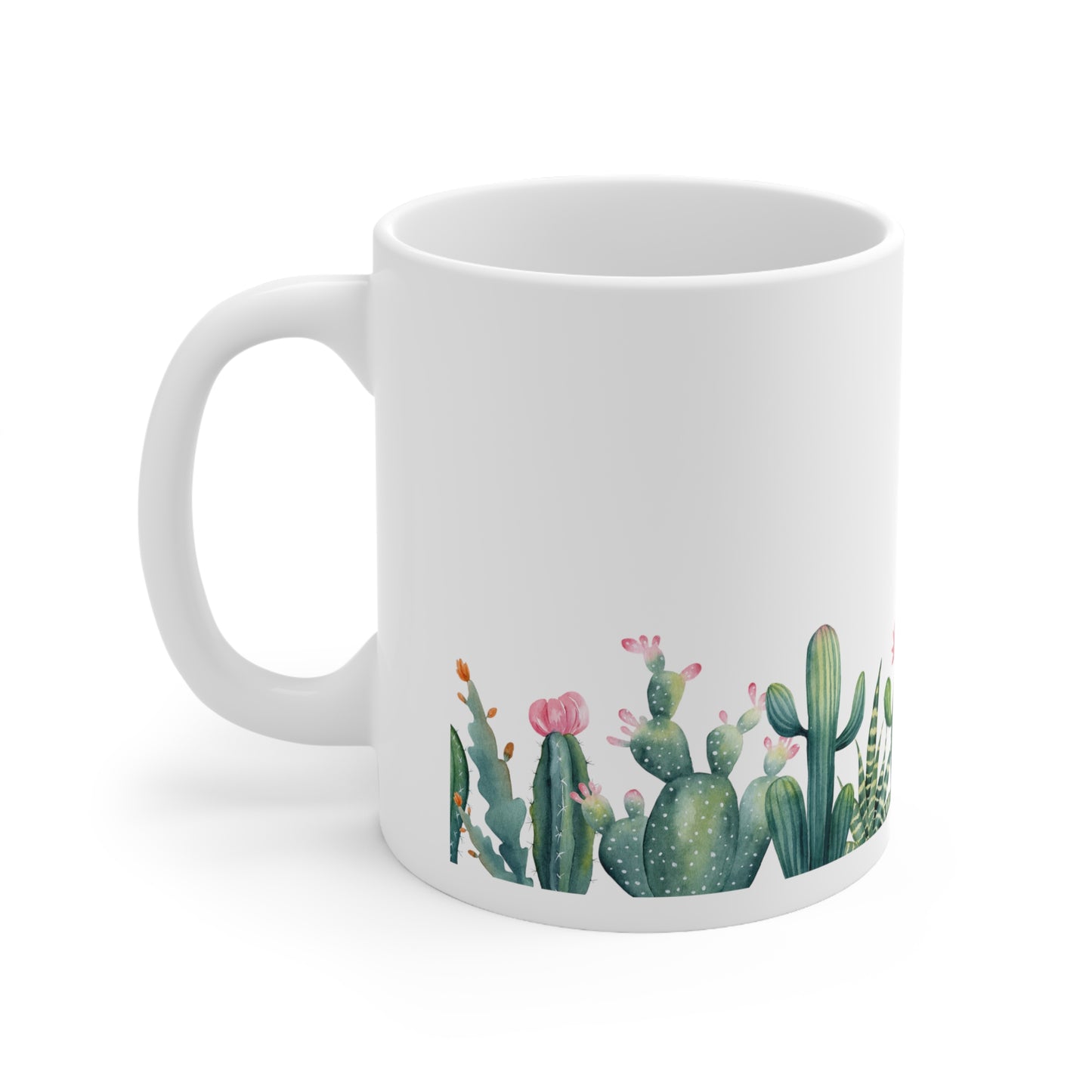 Cute Cactus and Flowers Ceramic Mug 11oz