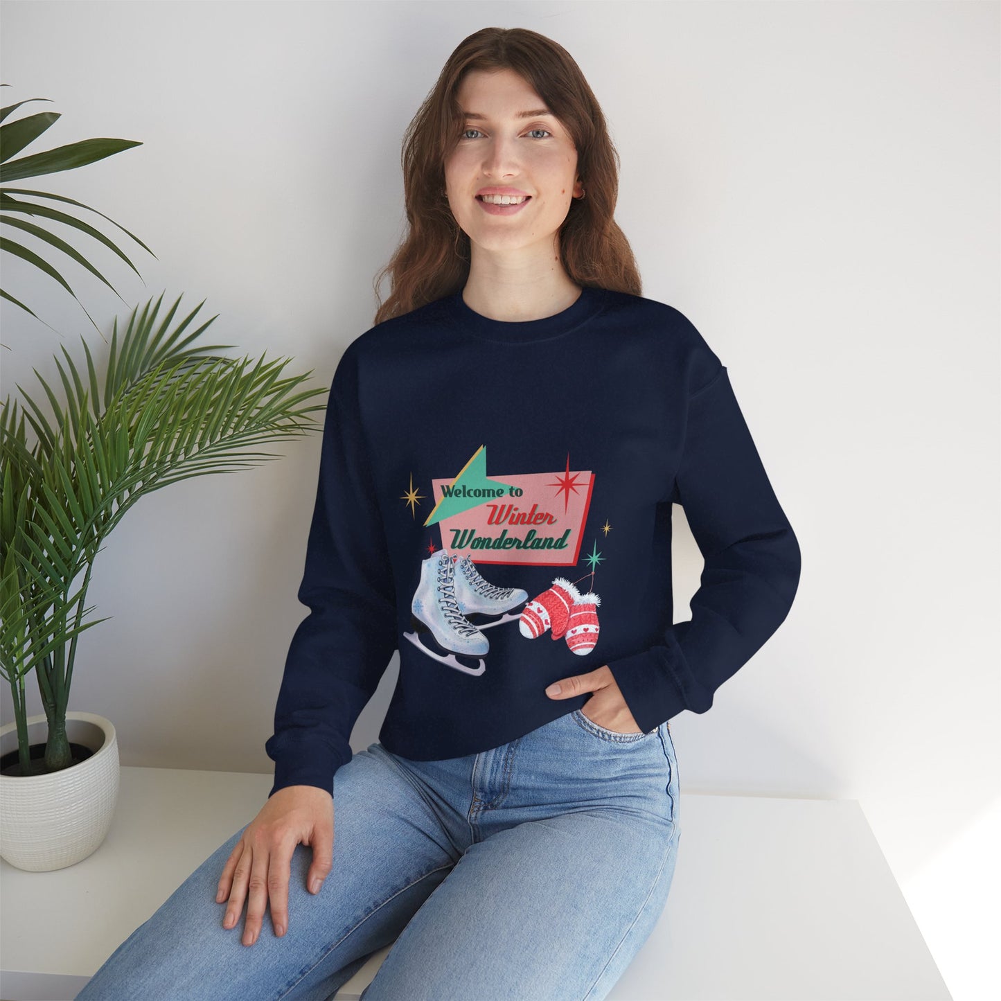 Welcome Winter Wonderland Sweatshirt, Holiday Fun shirt, Ice Skating Sweatshirt, Winter Sports Shirt, Plus Sizes