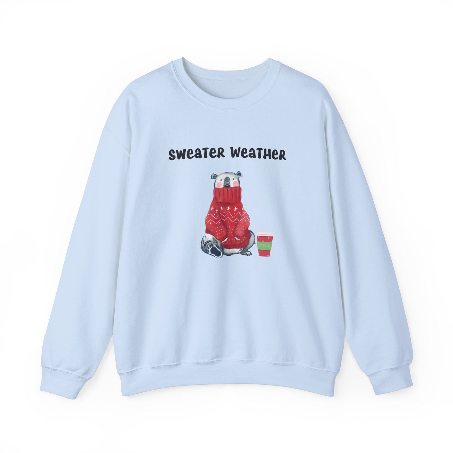 Sweater Weather Polar Bear Sweatshirt, Holiday Season, Winter Season Gift Idea, Unisex Sweatshirt