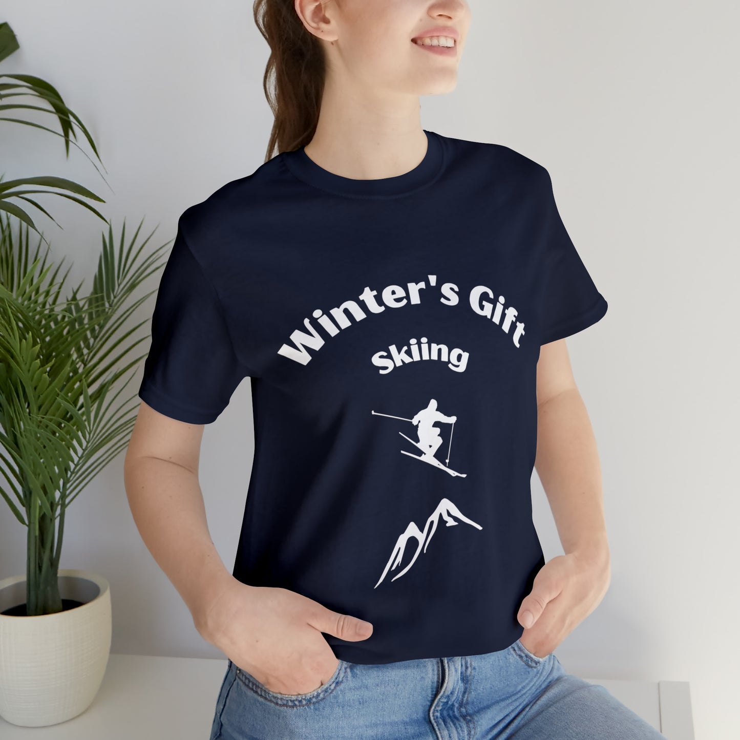 Winter's Gift - Skiing Unisex Jersey Short Sleeve Tee
