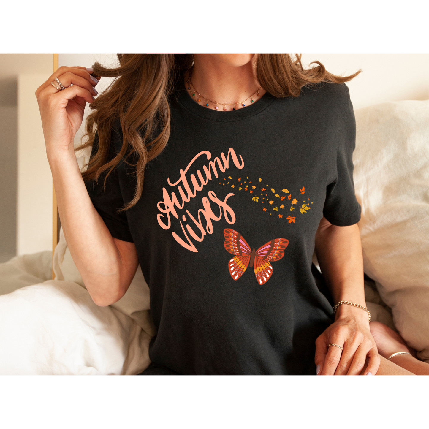 Autumn Vibes T-shirt, Butterfly Lovers, Hello Fall Shirt, Autumn Lovers, Unisex Tee, Plus Sizes