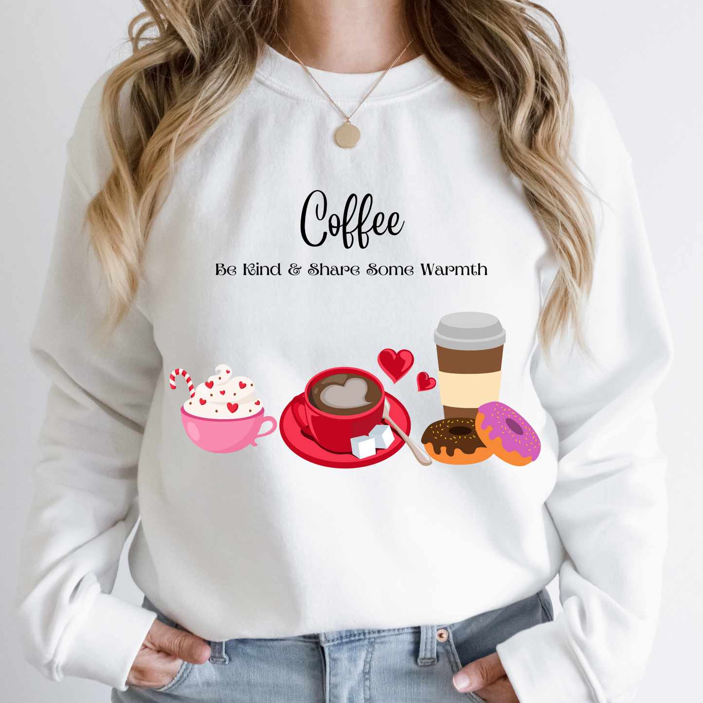 Coffee Share Warmth, Unisex Heavy Blend™ Crewneck Sweatshirt