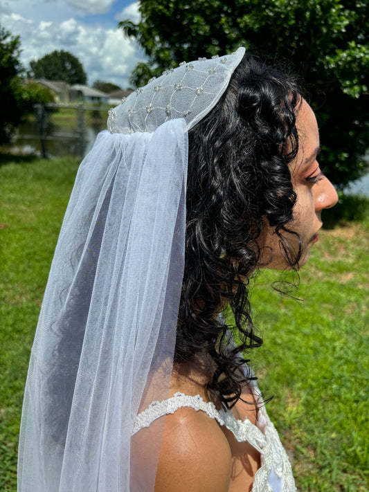 Juliet Cap Wedding Veil, Juliet Veil, Soft Wedding Veil, 1920' Long Wedding Veil,  - ALISSA
