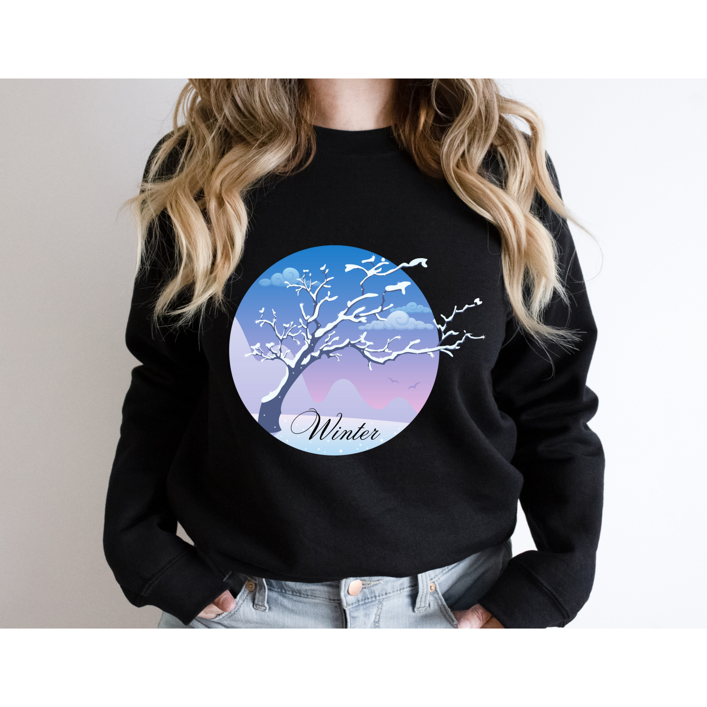 Winter Scene Sweatshirt, Beautiful Shirt, Gift for Her, Gift for Him, Winter Lover, Lovers of Snow, Unisex Sweatshirt