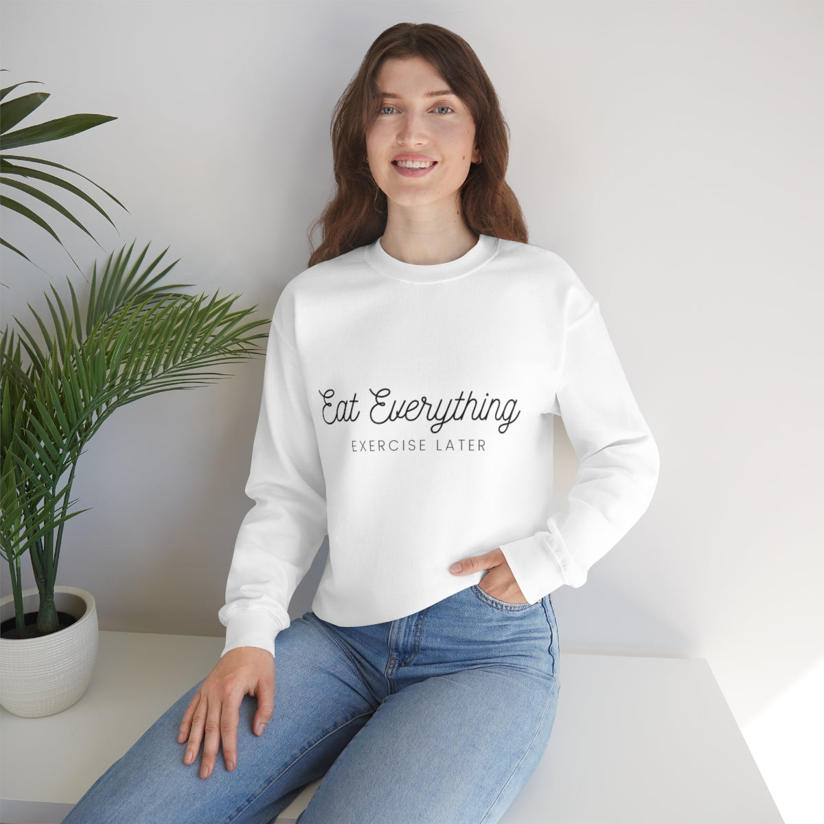 Eat Everything - Exercise Later Unisex Heavy Blend™ Crewneck Sweatshirt