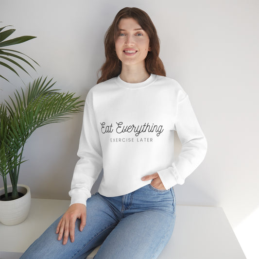 Eat Everything - Exercise Later Unisex Heavy Blend™ Crewneck Sweatshirt