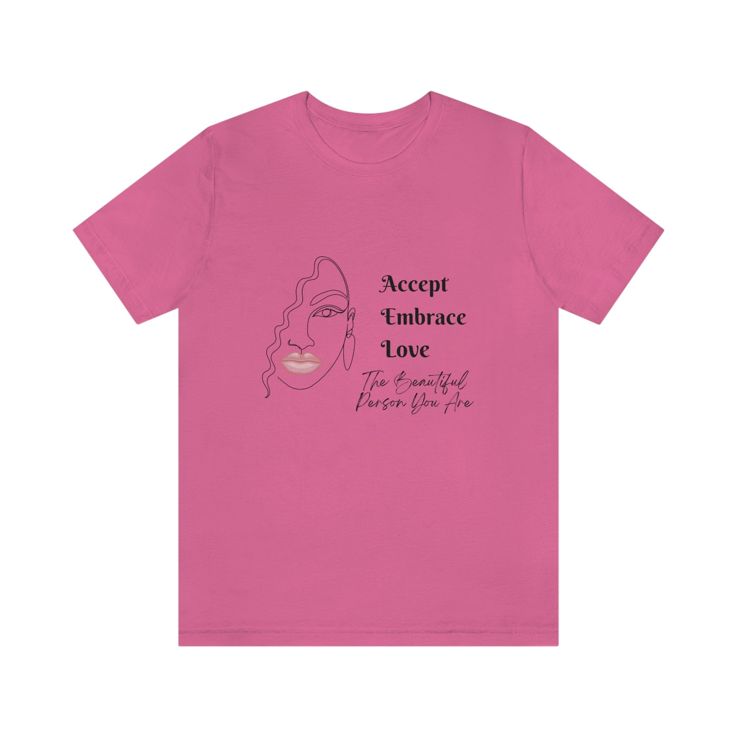 Accept, Embrace, and Love profile Unisex Jersey Short Sleeve Tee