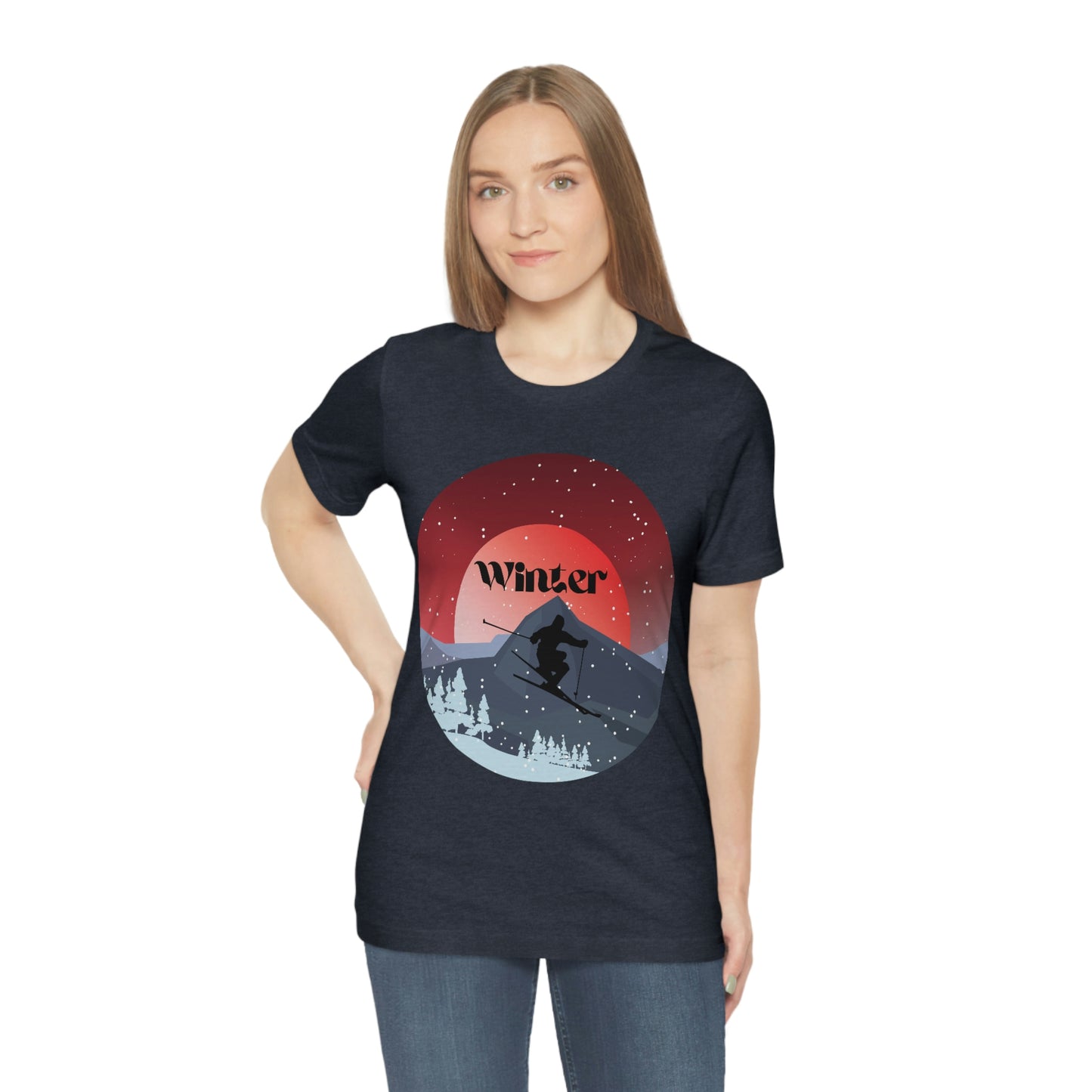 Skiing T-shirt, Winter Sports T-shirt, Skiing Lovers T-shirt, Ski Lodge Shirt, Winter Vacation Tee