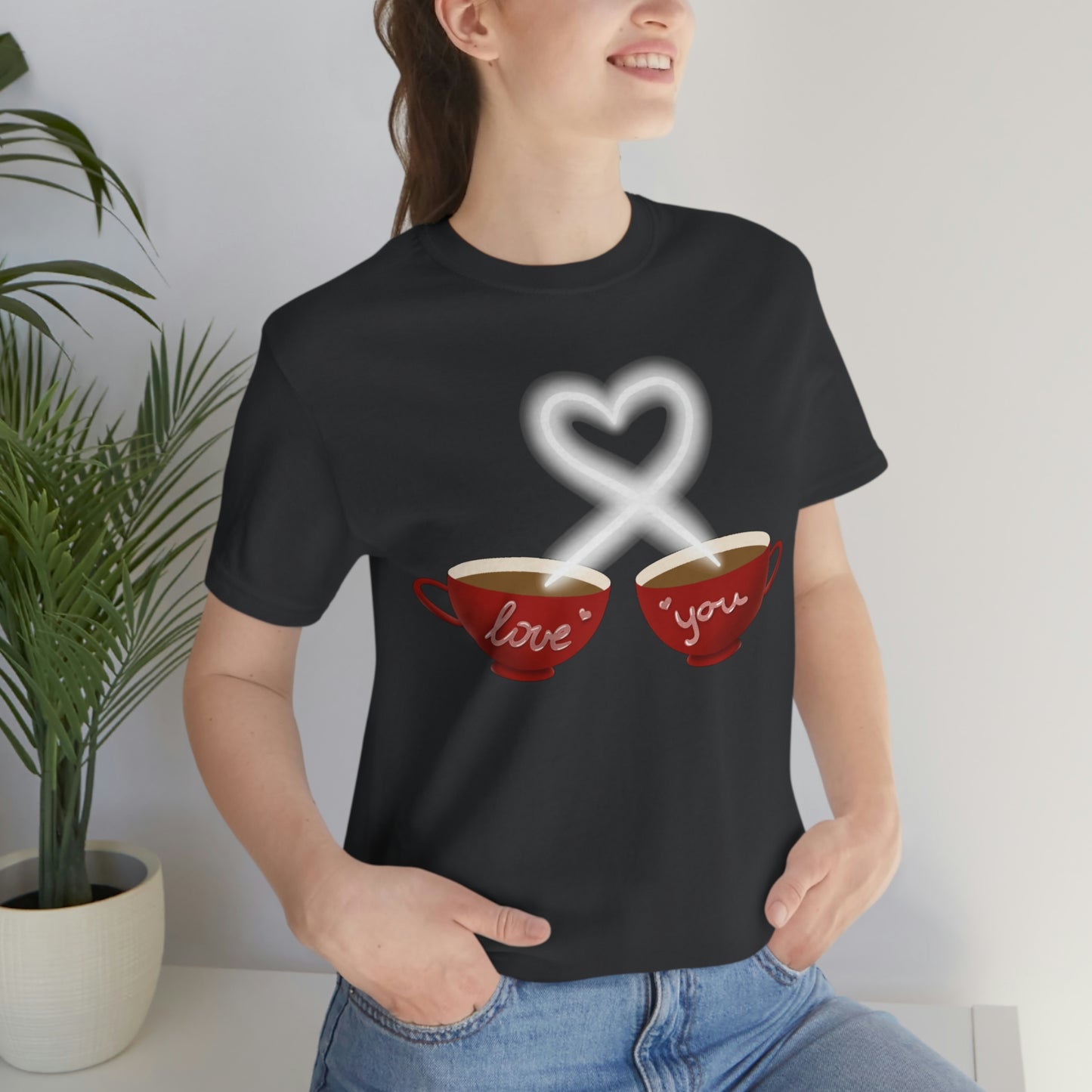 Love you Coffee T-shirt, Coffee Lovers, Couple Shirt, Love with Heart, Unisex Shirt, Plus Size
