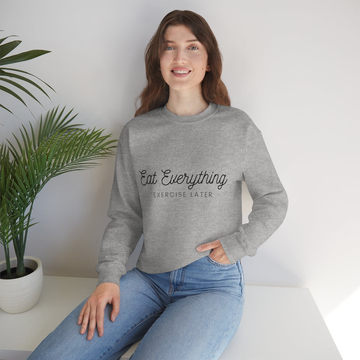 Eat Everything - Exercise Later Unisex Heavy Blend™ Crewneck Sweatshirt