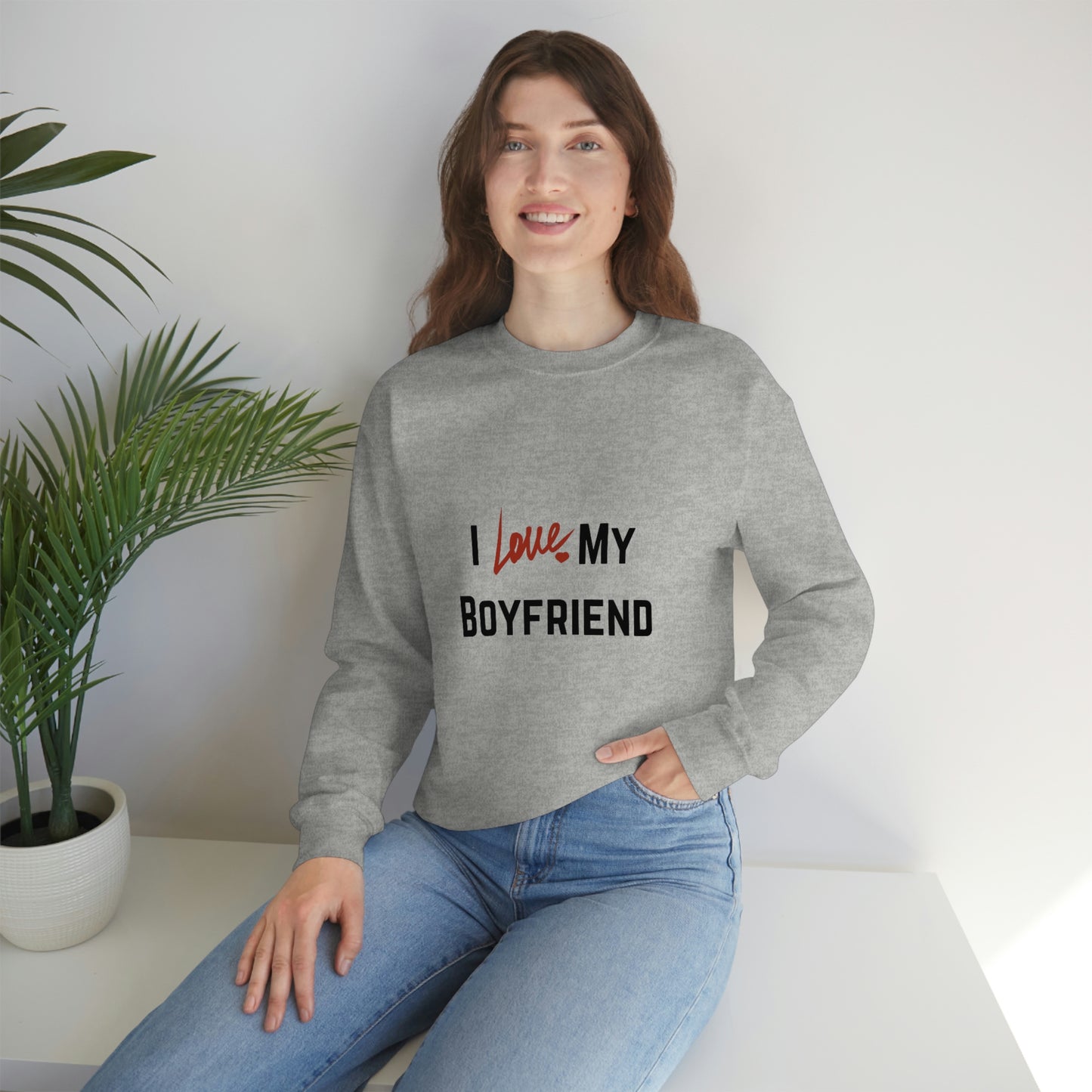 I Love My Boyfriend Sweatshirt, Couples Love Sweatshirt, Love Message