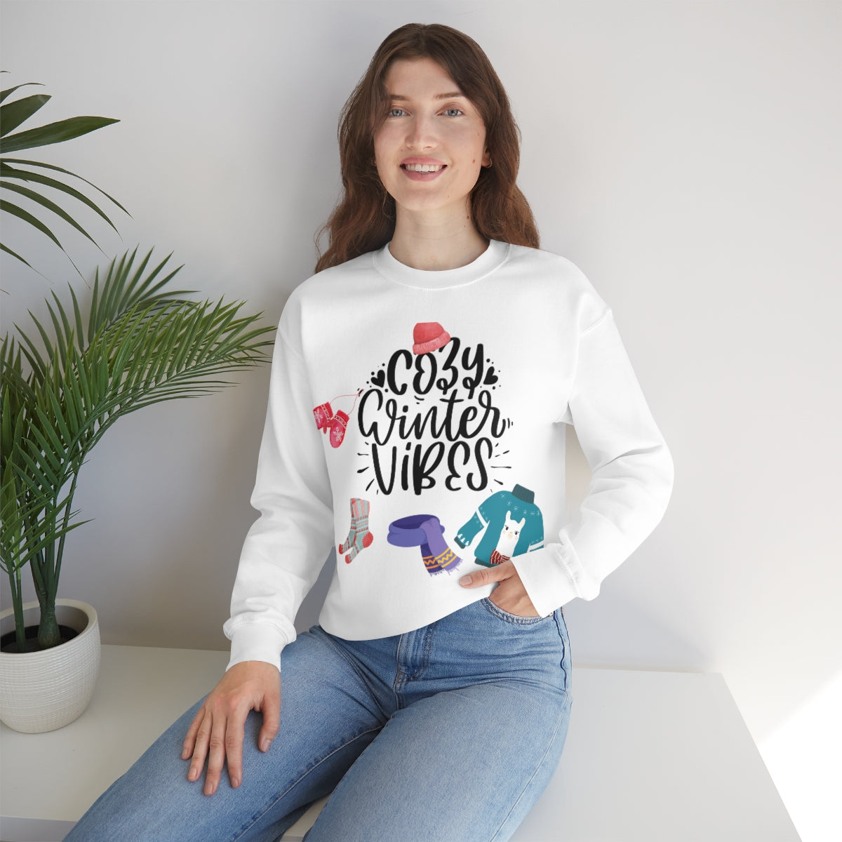 Cozy Winter Vibes Unisex Heavy Blend Crewneck Sweatshirt