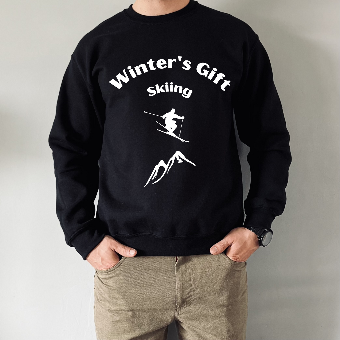 Winter's Gift Skiing Unisex Heavy Blend™ Crewneck Sweatshirt