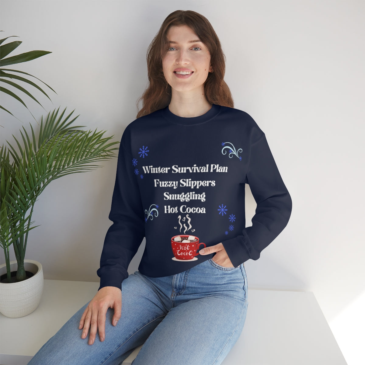 Winter Survival Plan Unisex Heavy Blend Crewneck Sweatshirt