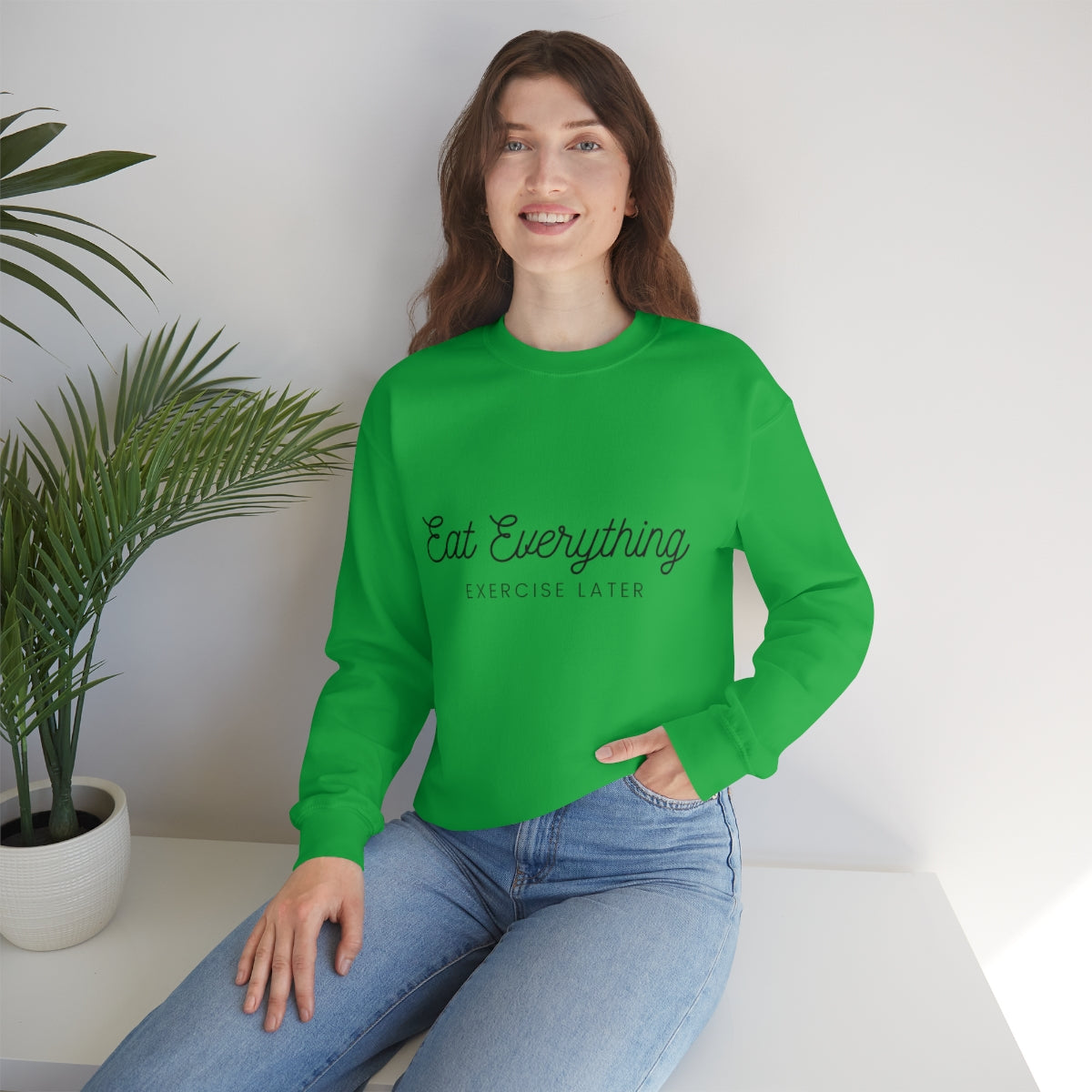 Eat Everything - Exercise Later Unisex Heavy Blend™ Crewneck Sweatshirt