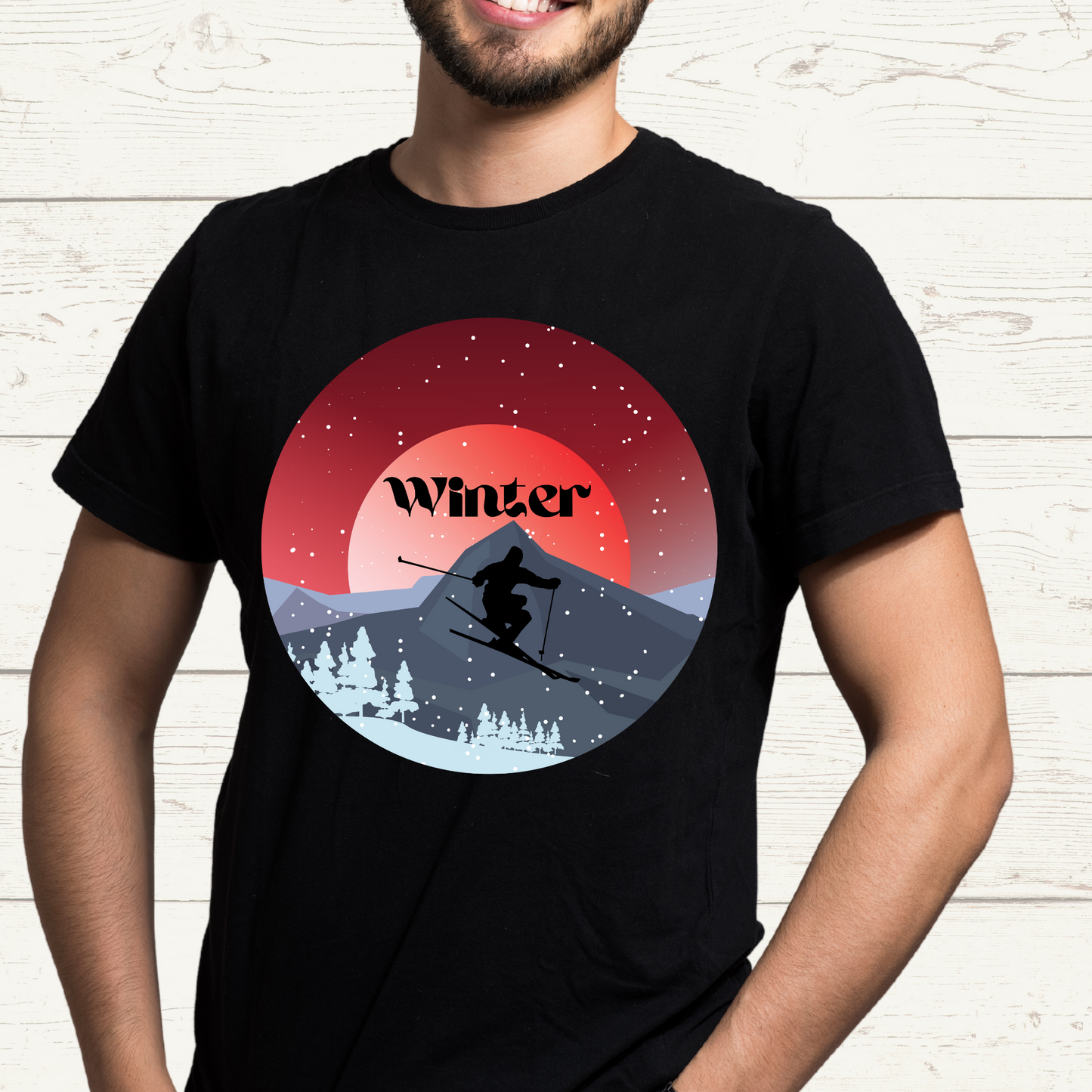 Skiing T-shirt, Winter Sports T-shirt, Skiing Lovers T-shirt, Ski Lodge Shirt, Winter Vacation Tee